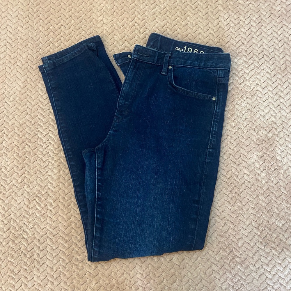 GAP Women's Dark Blue Rinse High Rise Skinny Jeans
